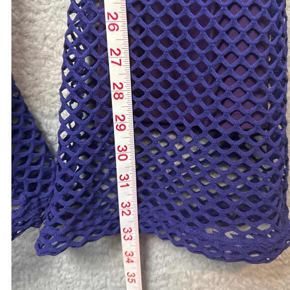 Sammy B Nordstrom Diamond Mesh Bootcut Pants Purple Lined M NWT Festival EDC - Picture 6 of 9